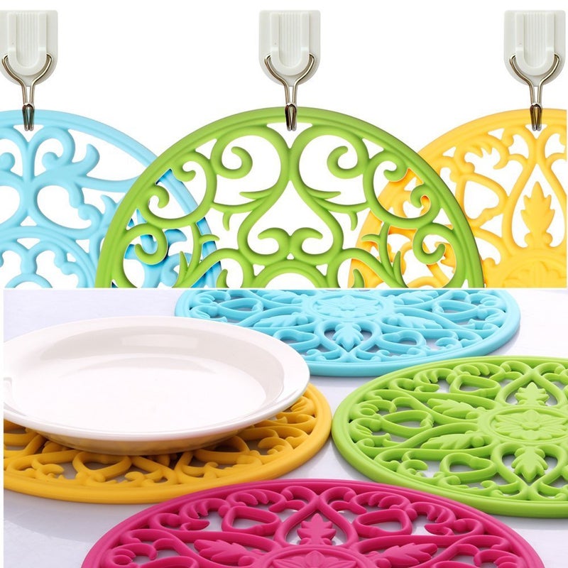 ME.FAN Trivets / Silicone Trivets 3 Pcs Silicone Mats for Hot Dishes / Hot Pots / Hot Pans, Hot Pads to Portect Table and Counter Top - Flexible / Durable / Non Slip (Grey) - Image 5